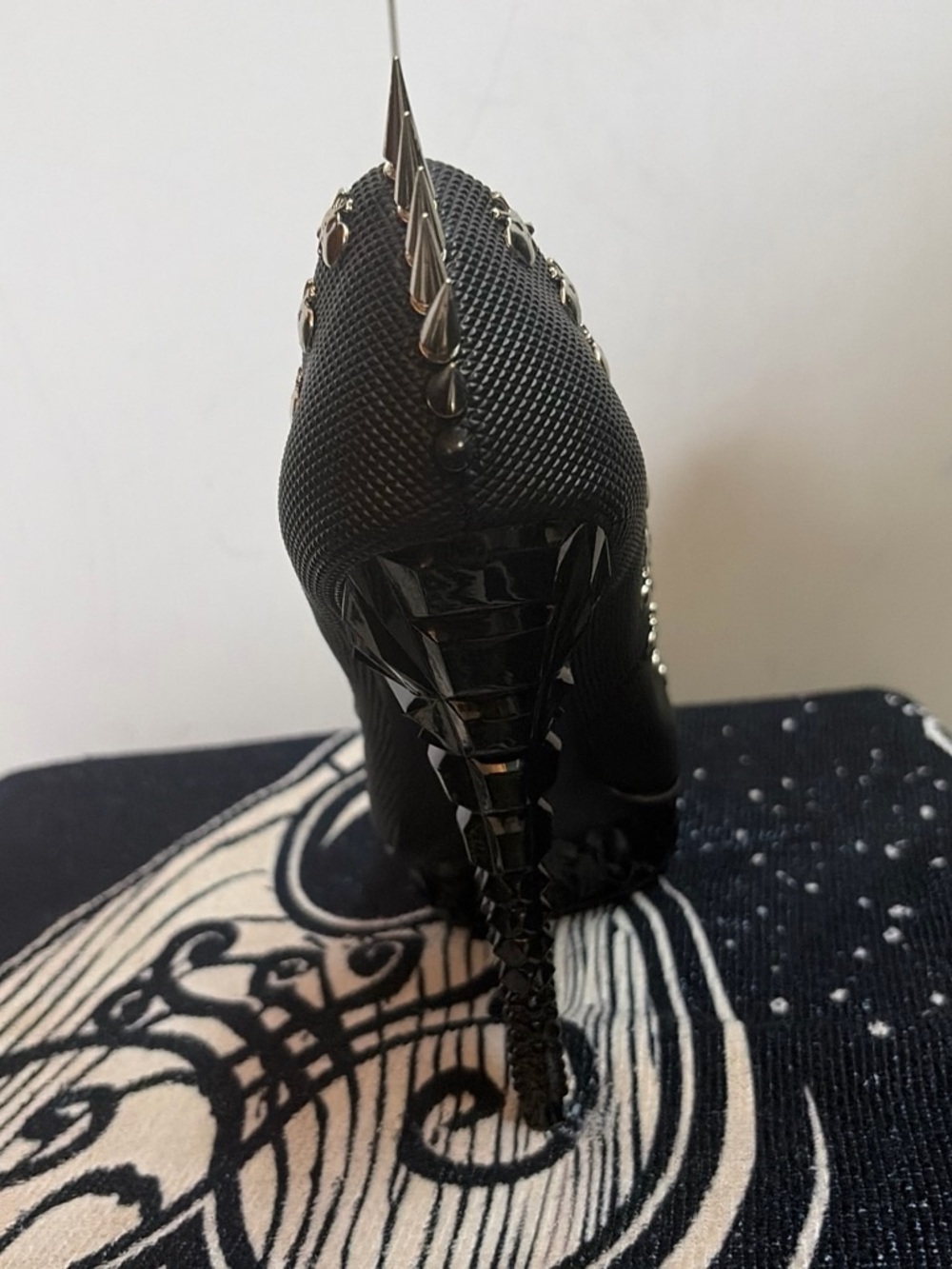 Rachel Zoe Black Platform Pumps with Silver Spike and Stud Accents - Picture 4 of 5